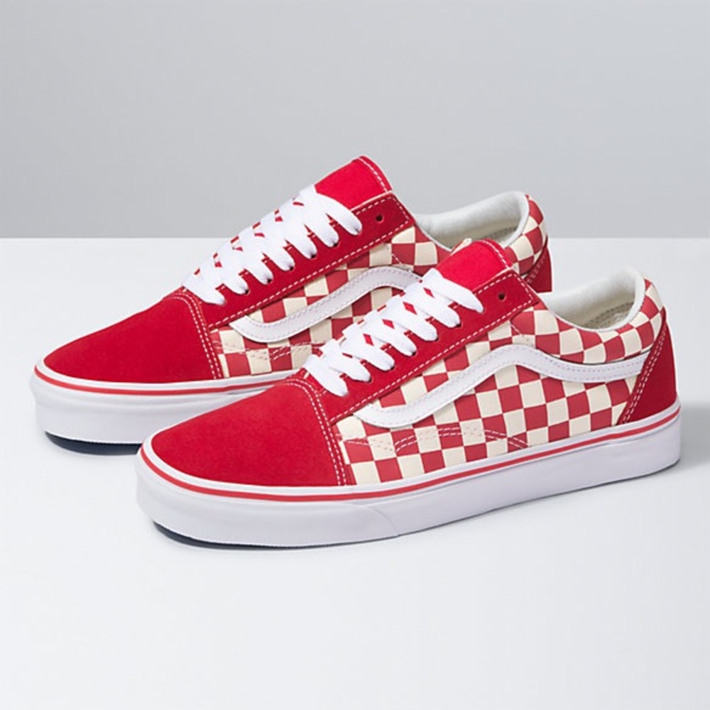 Red checkered vans